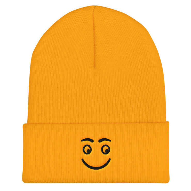 Smiley Face Cuffed Beanie