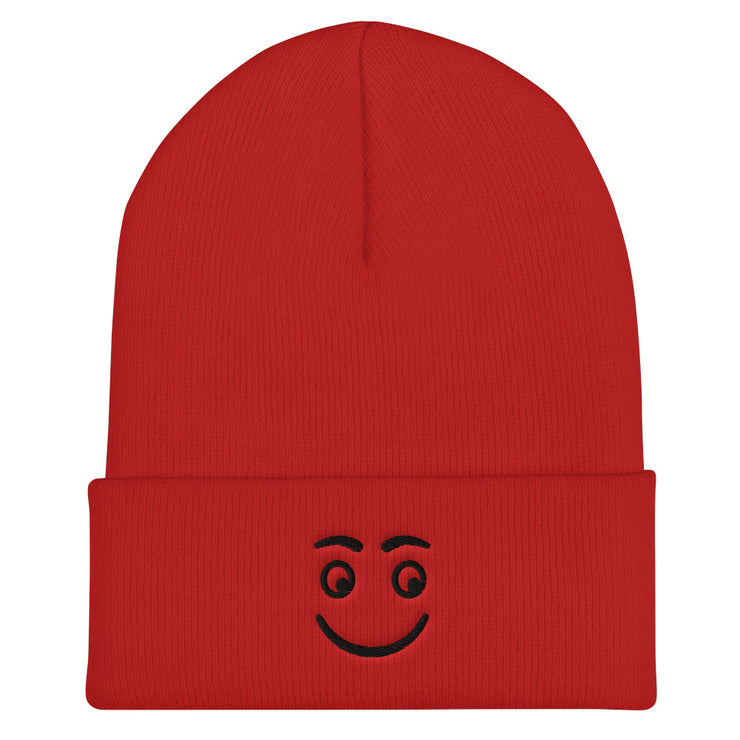 Smiley Face Cuffed Beanie