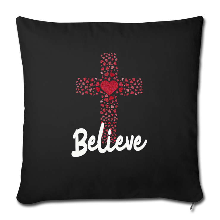 Throw Pillow Cover 18” x 18” - black