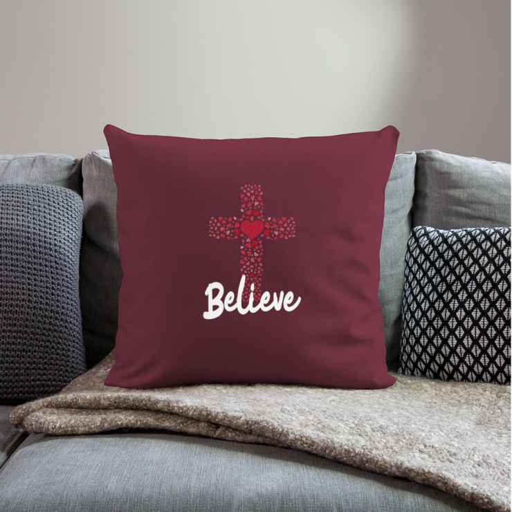 Throw Pillow Cover 18” x 18” - burgundy