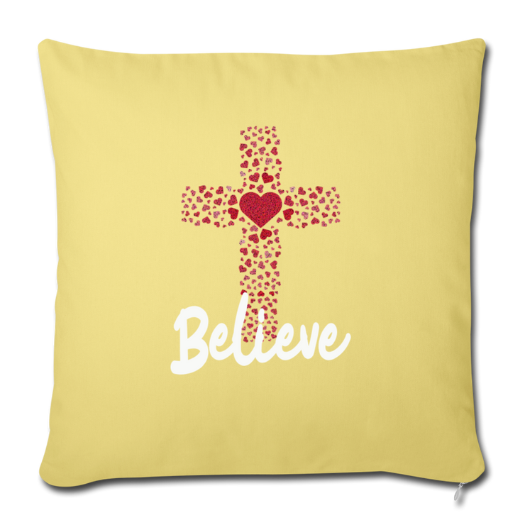 Throw Pillow Cover 18” x 18” - washed yellow