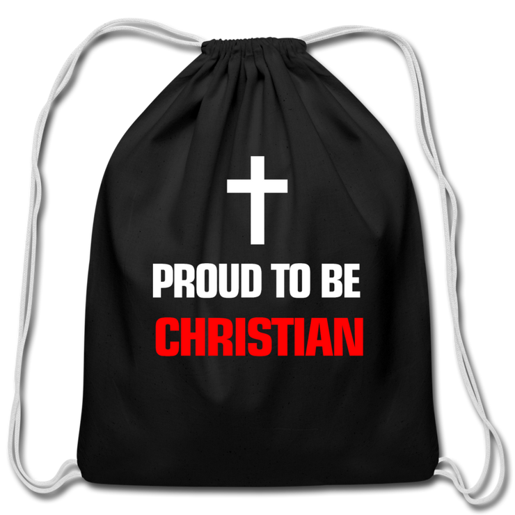 Cotton Drawstring Bag - black