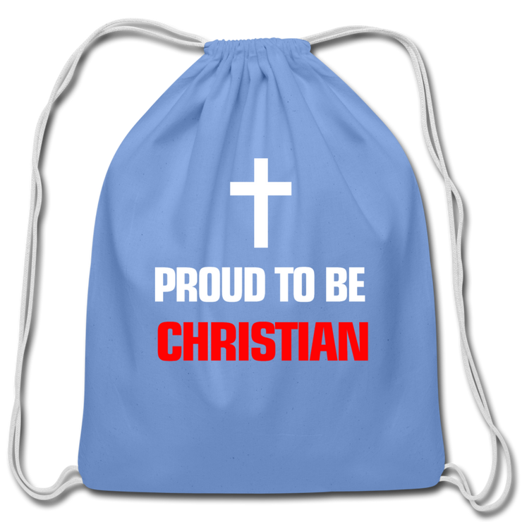 Cotton Drawstring Bag - carolina blue