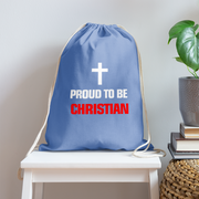 Cotton Drawstring Bag - carolina blue