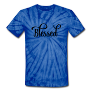 Blessed Tie Dye T-Shirt - spider blue