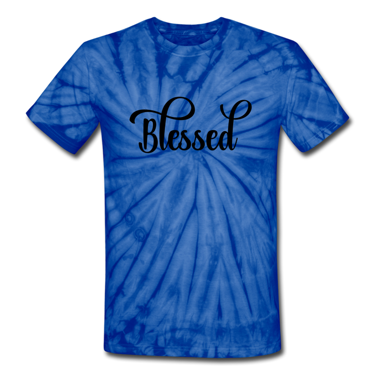 Blessed Tie Dye T-Shirt - spider blue