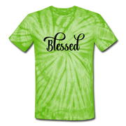 Blessed Tie Dye T-Shirt - spider lime green