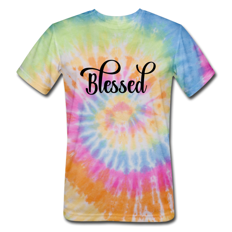 Blessed Tie Dye T-Shirt - rainbow