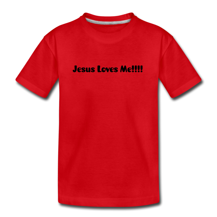 Jesus Loves Me Toddler T-Shirt - red
