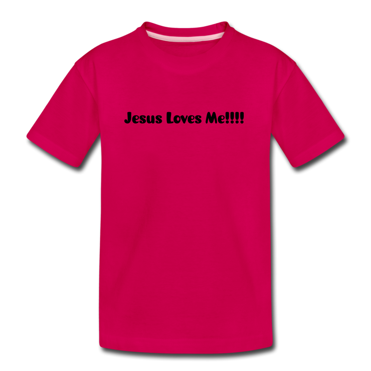Jesus Loves Me Toddler T-Shirt - dark pink
