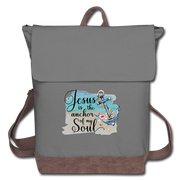 Jesus Is The Anchor To My Soul Canvas Backpack - gray/brown