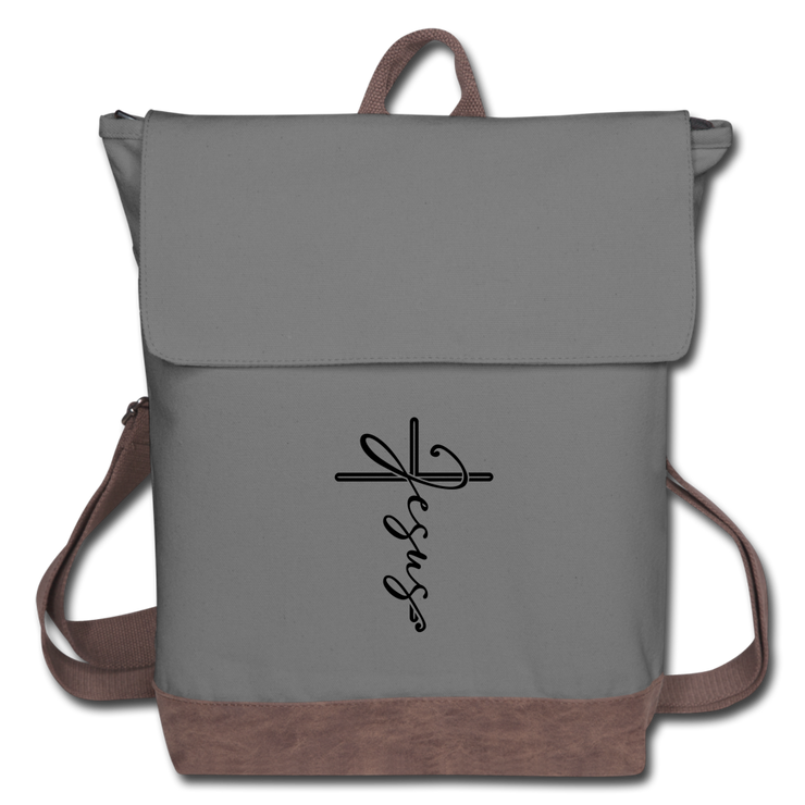 Jesus Canvas Backpack - gray/brown