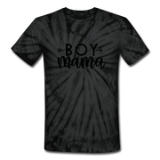 Boy Mama Green Tie Dye T-Shirt - spider black