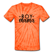 Boy Mama Green Tie Dye T-Shirt - spider orange