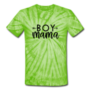 Boy Mama Green Tie Dye T-Shirt - spider lime green