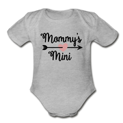 Mommy's Short Sleeve Baby Bodysuit - heather grey