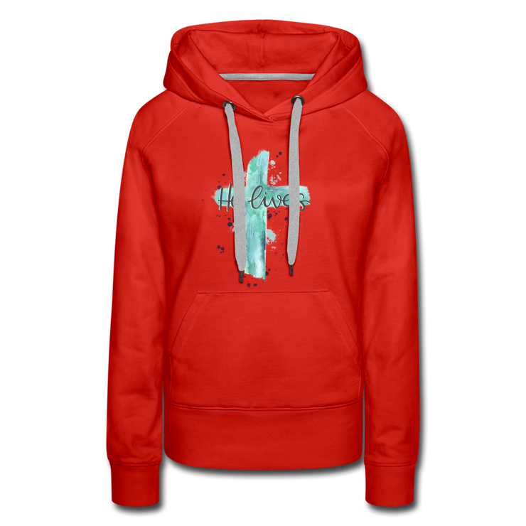 He Lives Hoodie - red