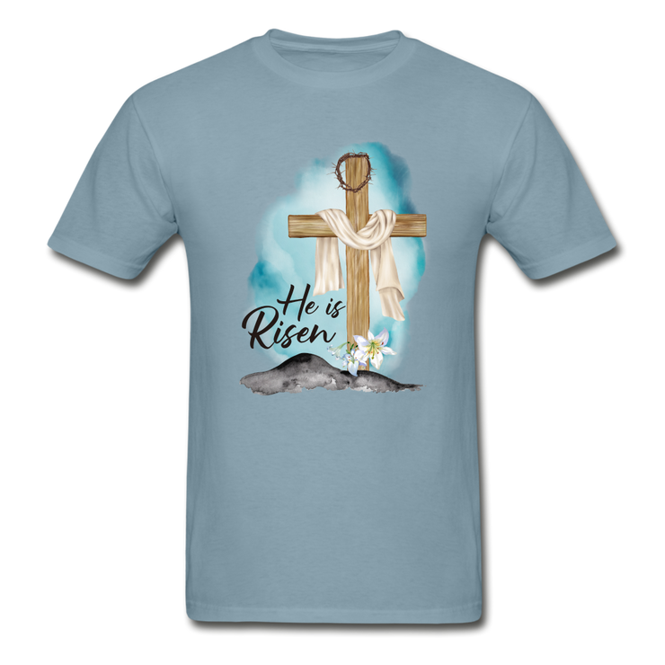 He is Risen Tee - stonewash blue