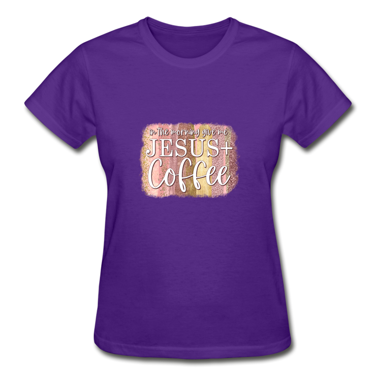 Jesus & Coffee Tee - purple