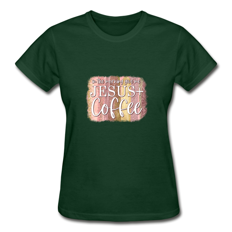 Jesus & Coffee Tee - forest green