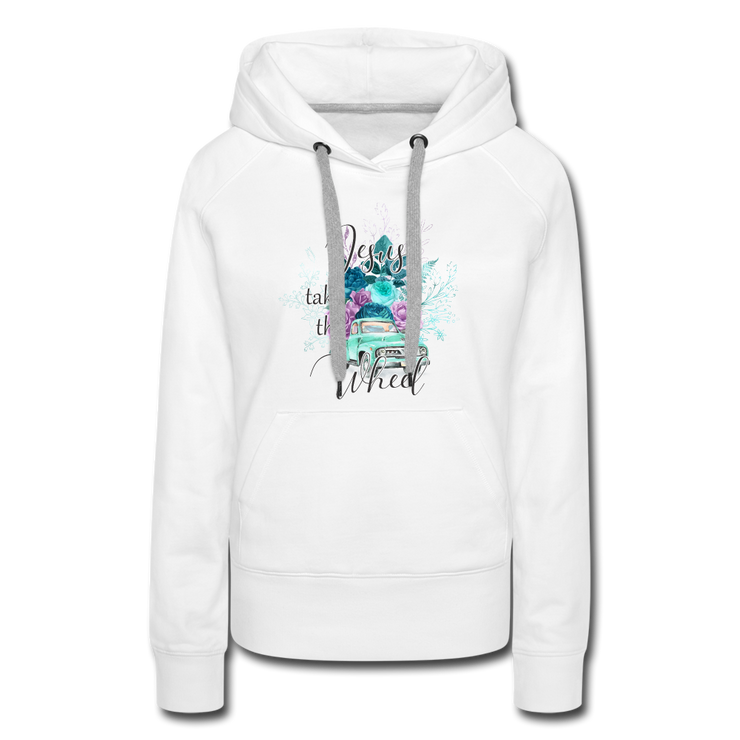 Jesus Take the Wheel Hoodie - white