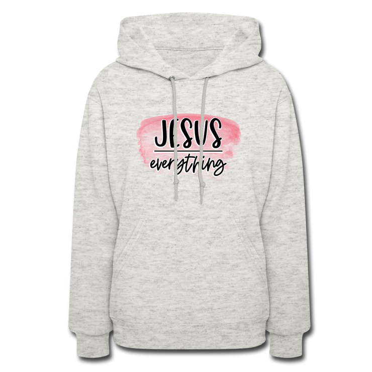 Jesus Over Everything Hoodie - heather oatmeal