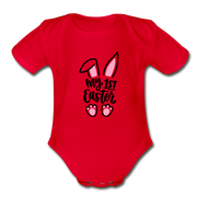 Organic Short Sleeve Baby Bodysuit - red