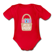 Organic Short Sleeve Baby Bodysuit - red