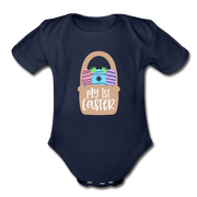 Organic Short Sleeve Baby Bodysuit - dark navy