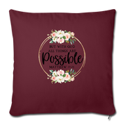 Throw Pillow Cover 18” x 18” - burgundy