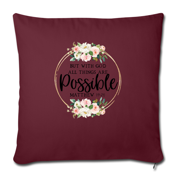 Throw Pillow Cover 18” x 18” - burgundy