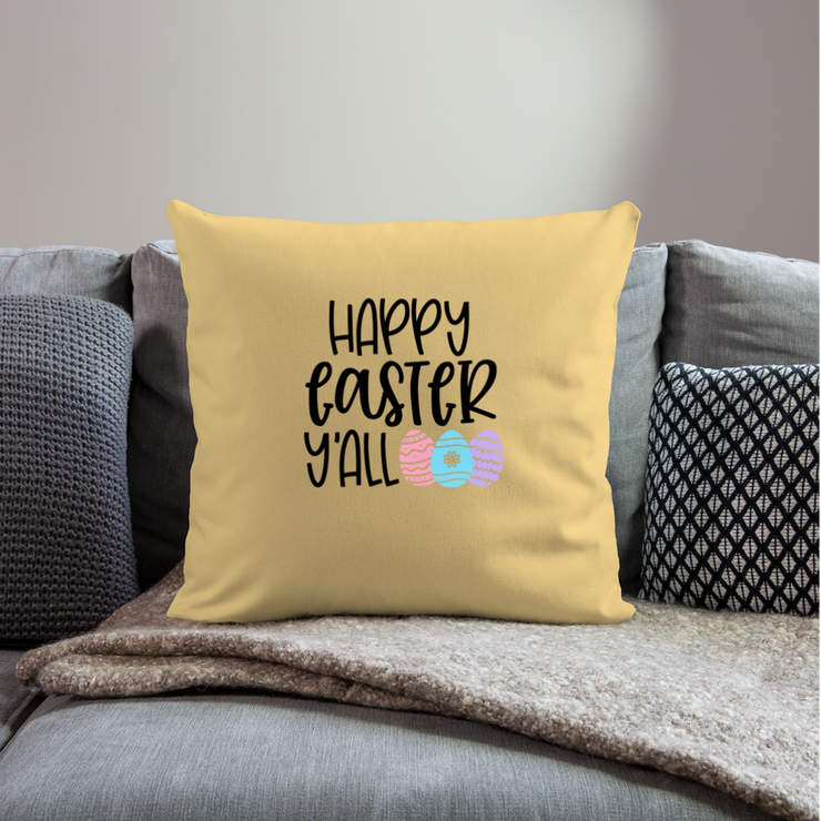 Throw Pillow Cover 18” x 18” - washed yellow