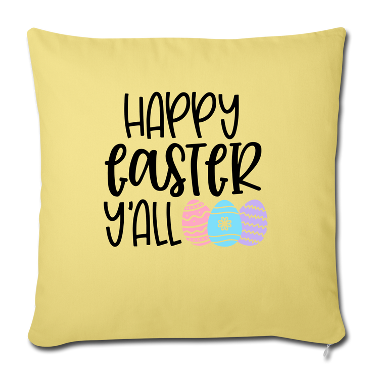 Throw Pillow Cover 18” x 18” - washed yellow