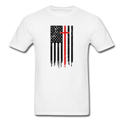 American Flag Cross Mens T-Shirt - white