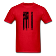 American Flag Cross Mens T-Shirt - red