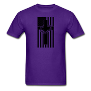 American Flag With Thorns Mens  T-Shirt - purple