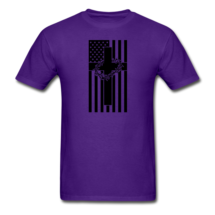 American Flag With Thorns Mens  T-Shirt - purple