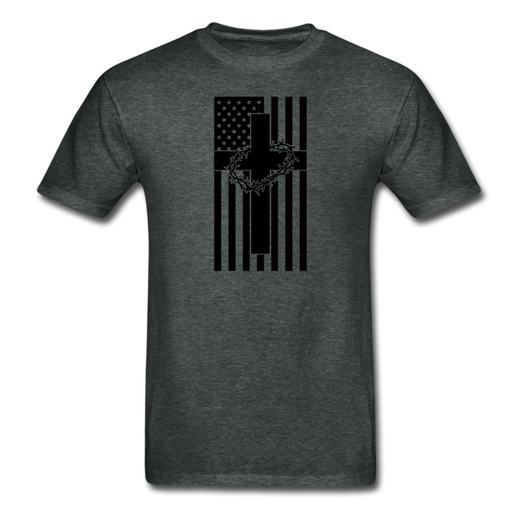 American Flag With Thorns Mens  T-Shirt - deep heather