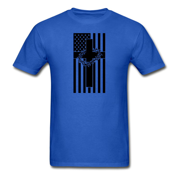 American Flag With Thorns Mens  T-Shirt - royal blue