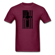 American Flag With Thorns Mens  T-Shirt - burgundy