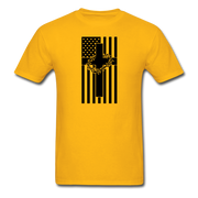 American Flag With Thorns Mens  T-Shirt - gold