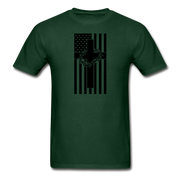 American Flag With Thorns Mens  T-Shirt - forest green