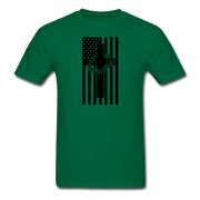 American Flag With Thorns Mens  T-Shirt - bottlegreen