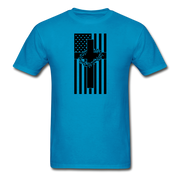 American Flag With Thorns Mens  T-Shirt - turquoise