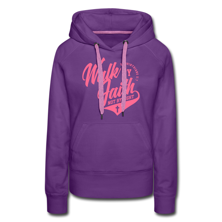 Walk By Faith Not By Sight Women’s Hoodie - purple