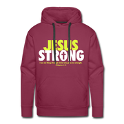 Jesus Strong Men’s Premium Hoodie - burgundy