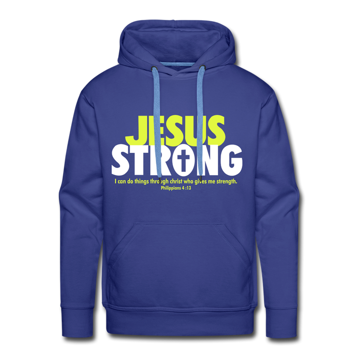 Jesus Strong Men’s Premium Hoodie - royal blue