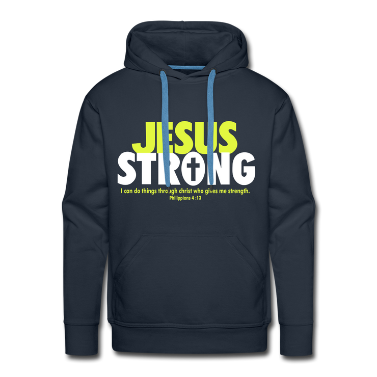 Jesus Strong Men’s Premium Hoodie - navy