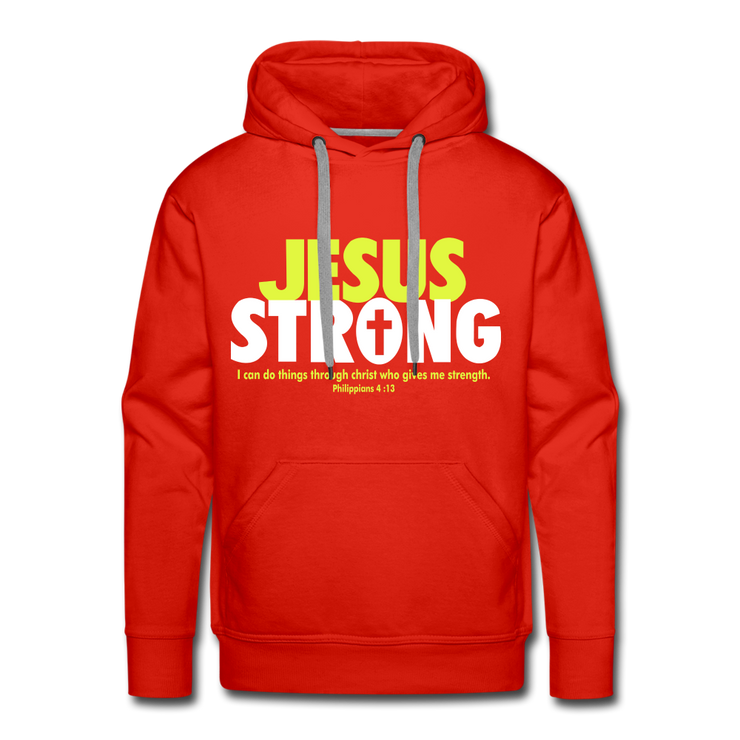 Jesus Strong Men’s Premium Hoodie - red