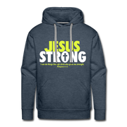Jesus Strong Men’s Premium Hoodie - heather denim